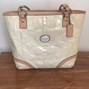 Authentic Cream and Tan Coach Purse
